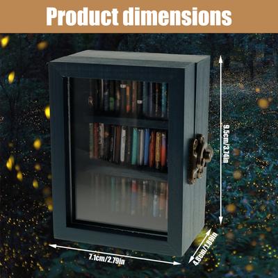Мини Книжная полка от тревоги, Деревянная Книжная полка-Шейкер, Миниатюрная Книжная библиотека-Шейкер с 60 шт. Миниатюрных книг, Книжная полка для снятия стресса