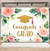 Graduates Photography Backdrop Flowers Roses Bachelor's Cap Graduation Ceremony Congrats Grad Party Decoration Photo Background