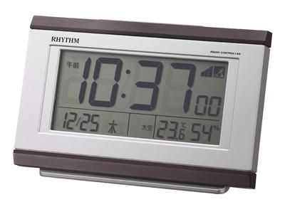 RHYTHM Будильник Электронный Звук Rokuyo of the с 8RZ161SR06 Часы, Радиоуправляемые, Будильник, Температура, Влажность, Календарь, (День Неделя), Светлый, Коричневый,