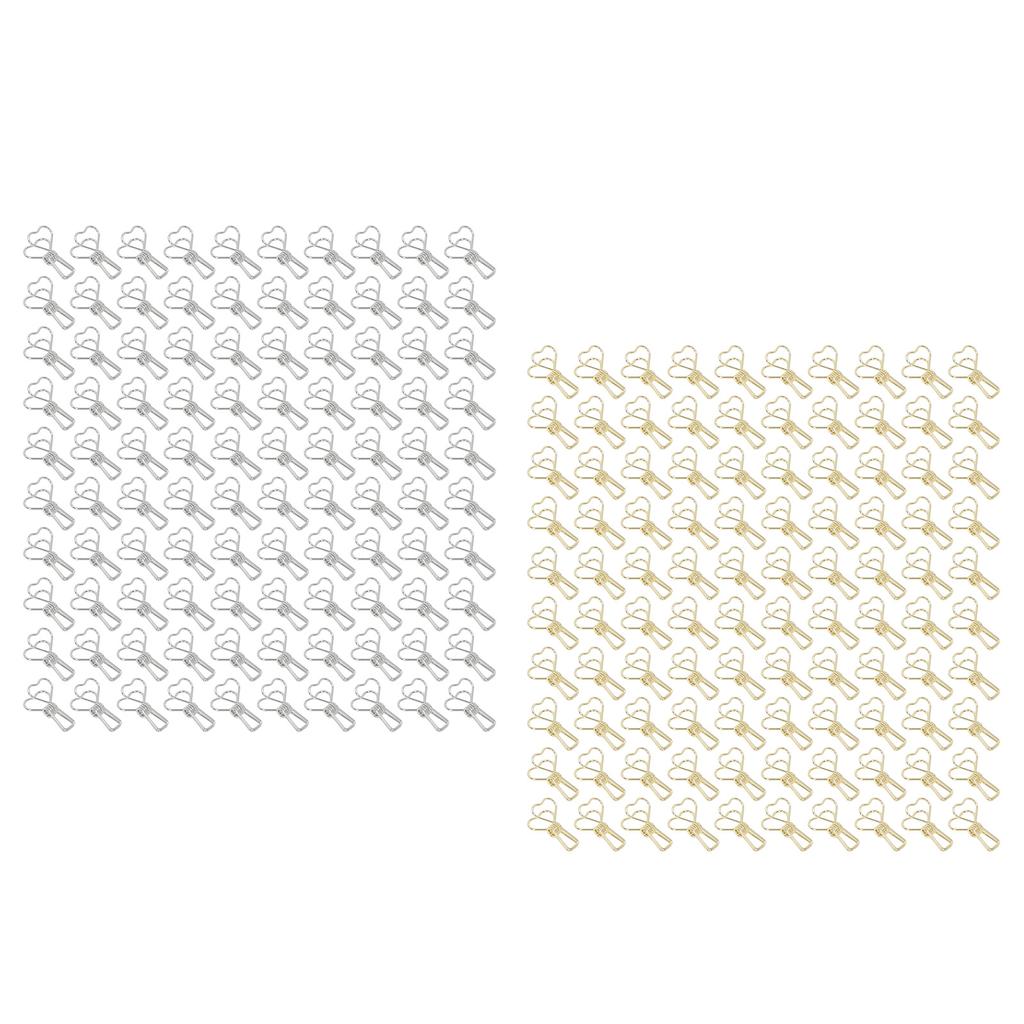 100 шт. клипсы в форме сердца с длинным хвостом металлические железные полые мини-зажимы для D