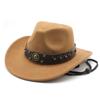 Ethnic Woolen Hats European and American Men and Women's Woolen Western Cowboy Hats
