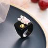 Милое и игривое смоляное кольцо с мультяшным животным, кольцо с медведем, кольцо с кроликом, женское простое модное кольцо, ювелирное изделие