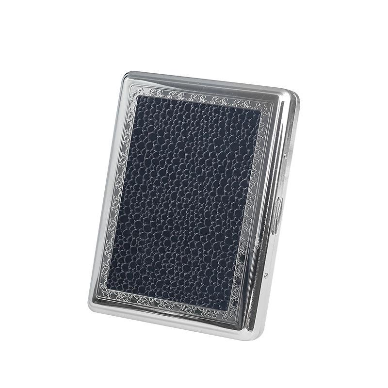 10cm Portable Metal Cigarette Case with Mirror - Double-Sided, Fashionable Smoking Set