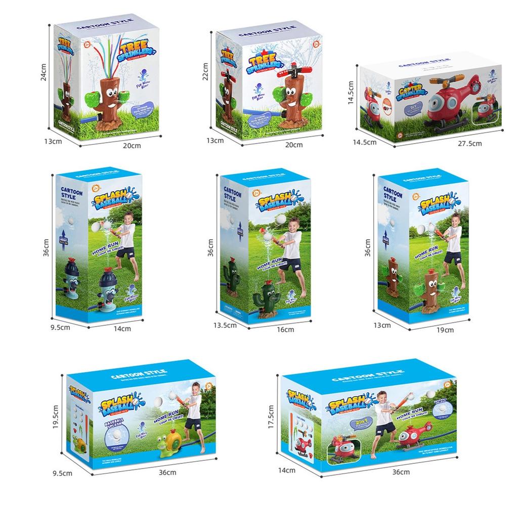 2-in-1 Water Sprinkler Baseball Helicopter Toy For Kids Outdoor Play, Attaches To Garden Hose, Summer Outside Toys Backyard Game Pool.