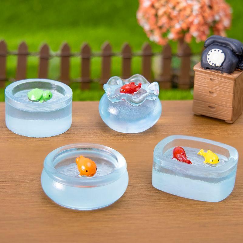 1 Set Multicolors Fish Tank Miniatures Resin Fish Ornaments Fairy Garden Decoration Moss Terrarium Micro Landscape