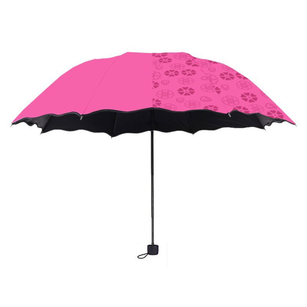 Portable Manual Folding Umbrella Flowering Umbrella In Water Black Coated Rainy Sun Umbrella 3 Folding Sun Protections