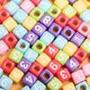 Новое ожерелье 40 шт. акриловые ручная работа 5,5 мм DIY бисерные аксессуары изготовление ювелирных изделий брелок браслет квадратные красочные модные кубические бусины свободные бусины