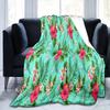 Garden Flower Fleece Flannel Throw Blanket Spring Botanical Floral Nap Blanket for Home Office Couch Bed Sofa Chair Travel Decor