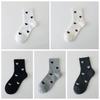 5Pairs Harajuku Patchwork Color Socks Heart Pattern Mid Tube Socks Love Mid-Calf Socks  Sports