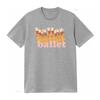 Retro Vintage Ballet Gradient Stacked Letter Print Casual T Shirt vintage Washed Unisex Stylish streetwear Versatile graphic