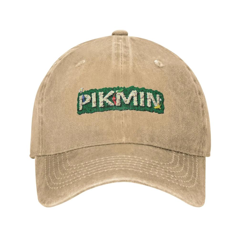 Pikmin Logo Washed Baseball Cap Fitted Retro Sun Trucker Hat Summer Women Men Tennis Skate Snapback Cap