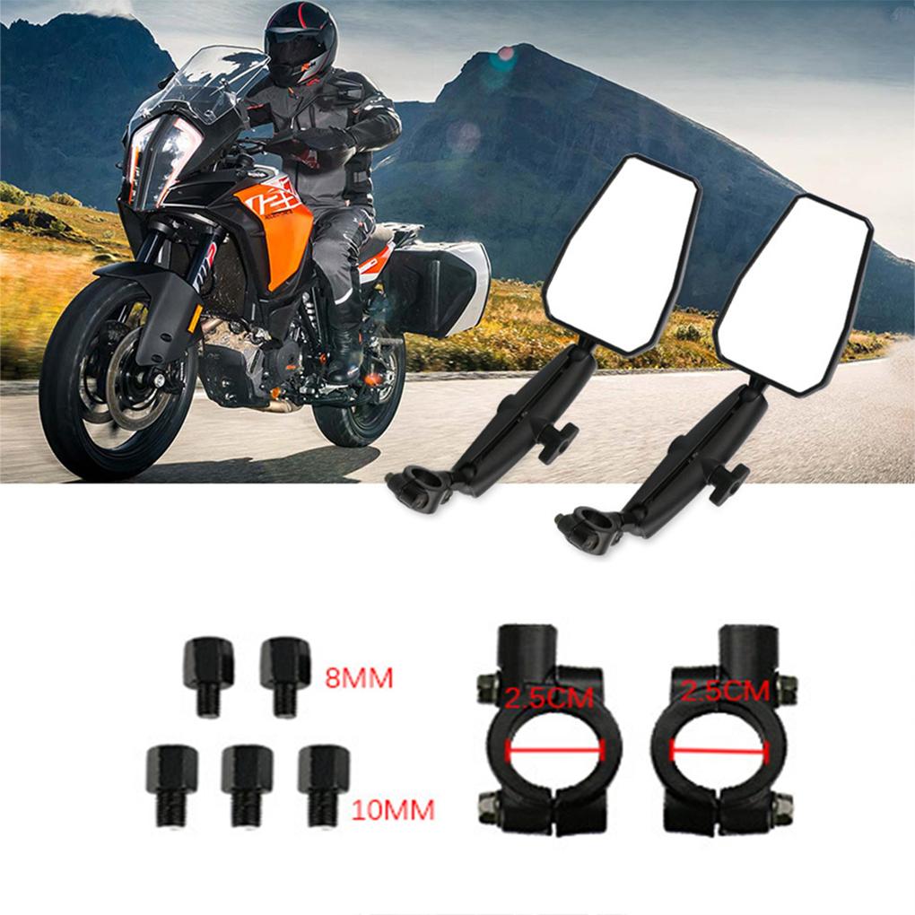 1 пара универсальных зеркал 8 мм/10 мм для мотоцикла, скутера, вращающихся на 360°, зеркал заднего вида, электромобиля, заднего вида