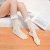 Flower Vine White Middle Socks New Lolita Lace Flower Socks Lolita Girl Mid Calf Socks Korean Version of Mid Length Socks