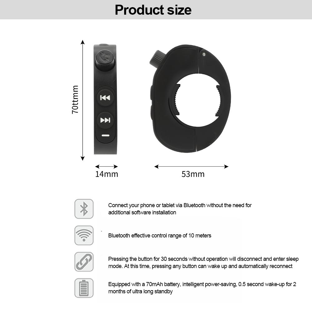 Беспроводной Bluetooth пульт дистанционного управления Кнопка дистанционного управления на руле мотоцикла Водонепроницаемый Универсальный для мотоцикла Велосипеда Шлема Гарнитуры