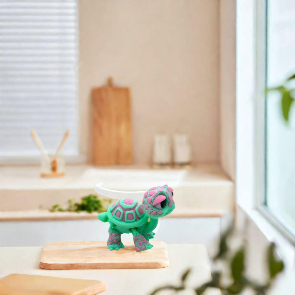 Plastic Simulated Animal Model Cartoon Desktop Decorations 3D Printed Turtle Model Holiday Gifts
