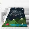 How Cool Is It Camping Flannel Blanket Nordic Vintage Travel Art Print Home Decor Living Room Bedroom Gift Soft Throw Blanket