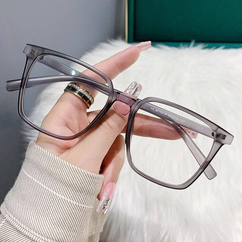 Очки для близорукости с большой оправой, меняющие цвет, мужские и женские, литературные и ретро-квадратные, модные, анти-синие, плоские очки Tr Hair