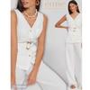 2024 Hot-Selling Pure Linen Patchwork Vest and Long Pants Set