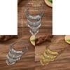 Bohemian Layered Zinc Alloy Leaf Pendant Necklace With Tassels For Vintage Style Jewelry