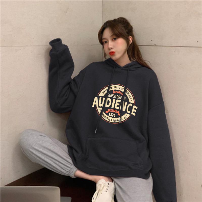 Vintage Plush Thick Hooded Sweater: Women's Long-Sleeve Autumn/Winter Top
