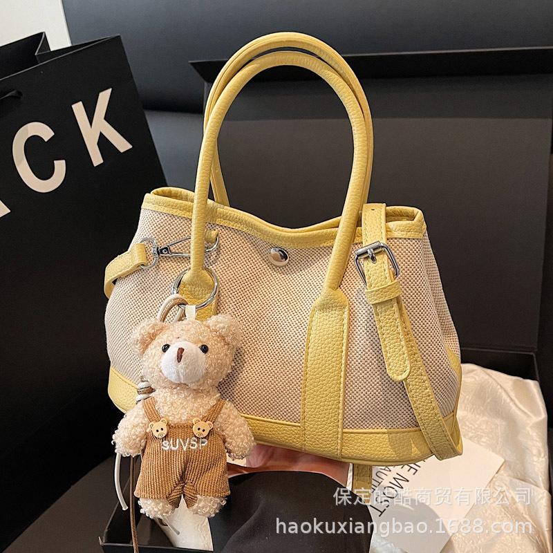 Корейская версия нишевый дизайн сумочка простая городская сумка на плечо женская 2025 лето трендовая новая парусиновая сумка-мессенджер