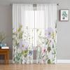 Spring Flower Vanilla Wildflower Sheer Tulle Window Curtains For Living Room Bedroom Kitchen Veiling Curtain Home Decoration