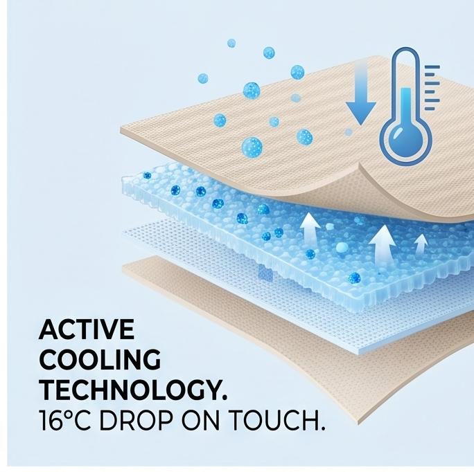Machine Washable Ice Silk Cooling Mattress Set with 2 Pillowcases, Breathable Summer Bed Sheet for Home Dorm, Soft Fitted Sheet