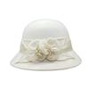 French romantic autumn and winter celebrity wool three-dimensional linen yarn flower top hat women's French retro temperament basin hat advanced sense