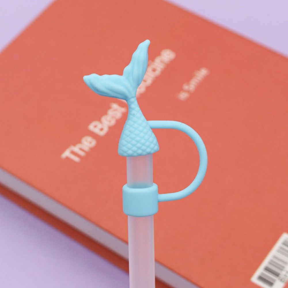 Красота рыбий хвост силиконовая соломенная крышка чехлы для соломенных кончиков для чашки Стэнли/стакана для декора вечеринки