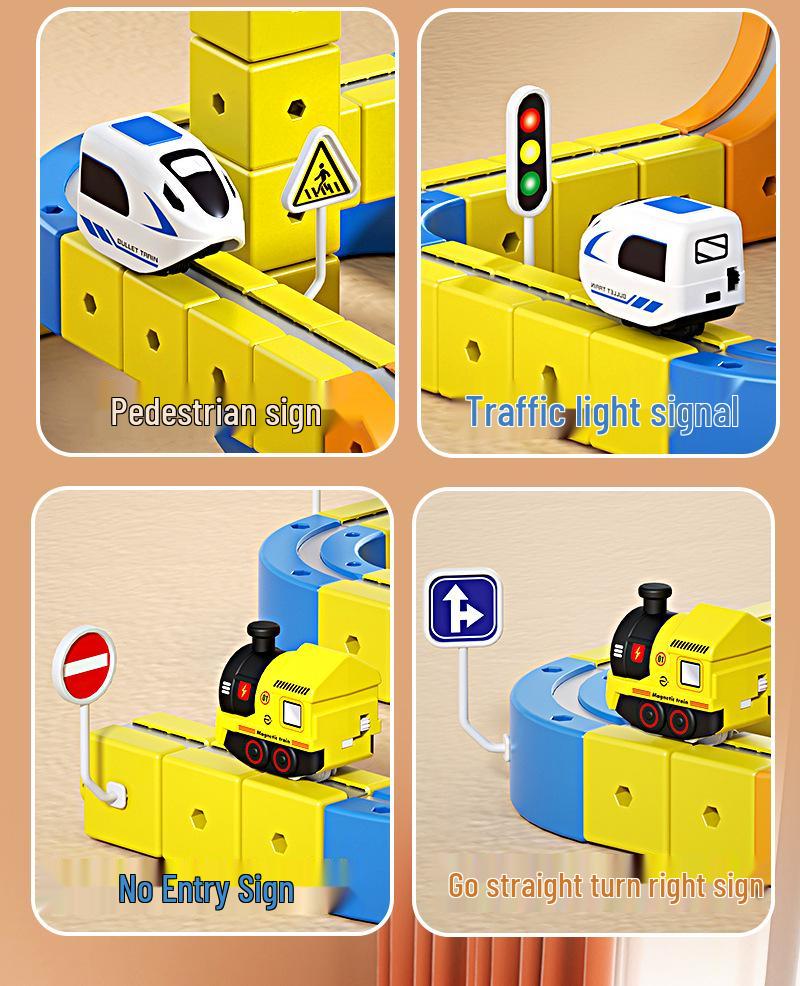 Kids' Magnetic High-Speed Rail Train Track DIY Assembly Toy