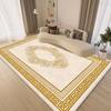 Ковер в китайском стиле, золотой, для гостиной, роскошная декорация, для спальни, пушистый, мягкий, напольный коврик, для лаунжа, прикроватный, моющийся, нескользящий коврик для дома