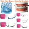 Fake Braces Colorful Brackets For Teeth Temporary Metal Wires Metal Bracket Orthodontic Ligature Ties Dental Decor Accessories