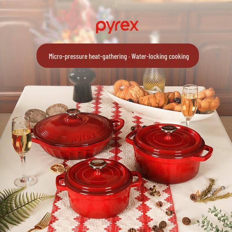 PYREX Corning Enamel Cast Iron Pot