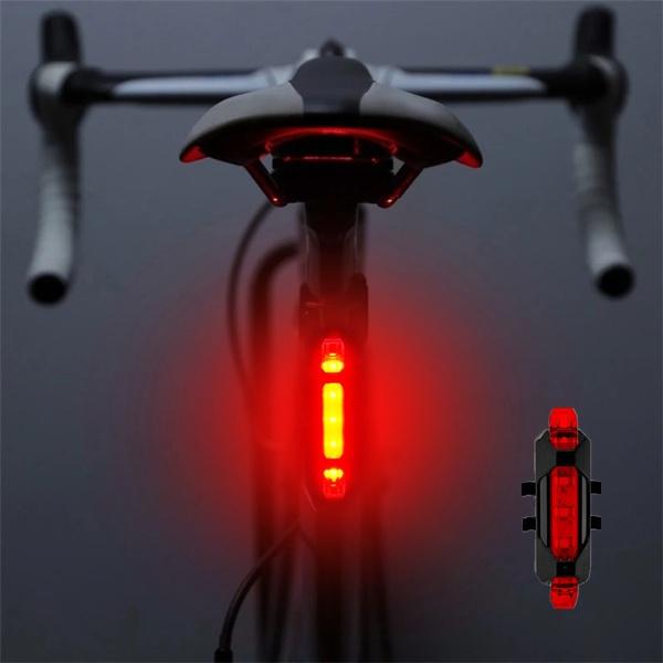 Ultra Bright LED Rear Bike Tail Light 3 Modes Flashing Safety Warning Light USB Rechargeable Bicycle Taillights STAL