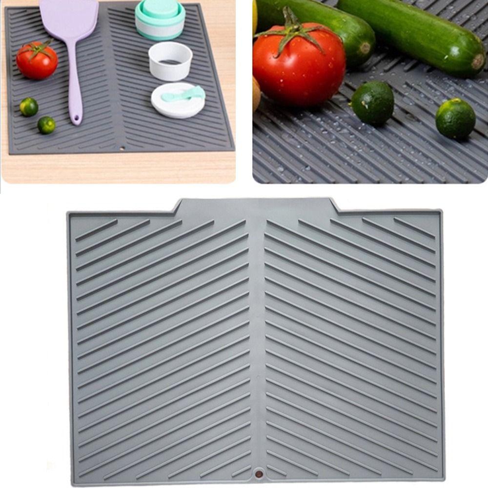 Легко моющийся коврик для сушки столовых приборов, силиконовый коврик-сушилка для раковины, экологичный держатель для горячей посуды, подставка, блюдо