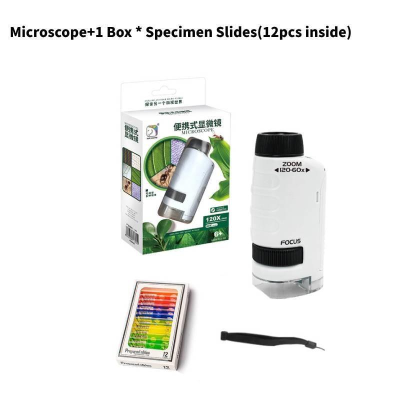 Портативный ручной оптический микроскоп высокого разрешения, образовательный научный набор для детей
