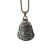 Vintage 3D Design Motorcycle Guardian Bell Retro Punk Style Biker Good Luck Charm Alloy Wing Design Evil Spirit Trap Bell Men