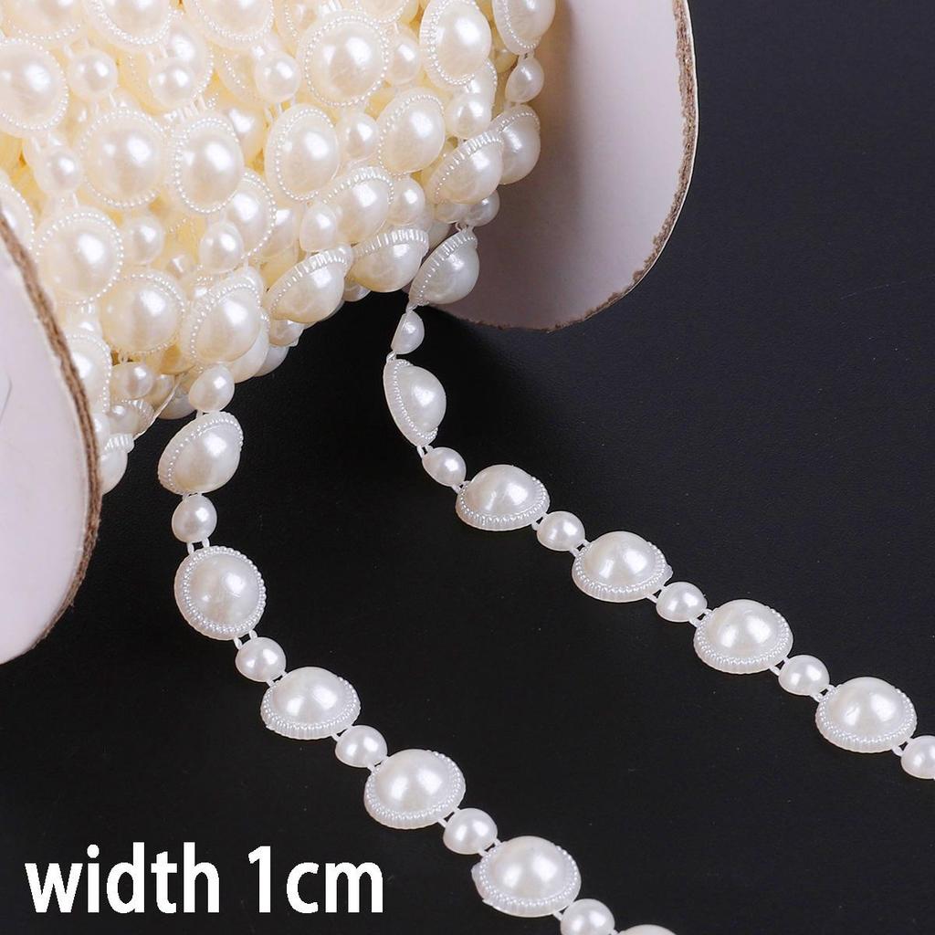 Multi-Size ABS Imitation Pearl Beads Chain Trim for DIY Wedding Dress Costume Applique Craft Accessories