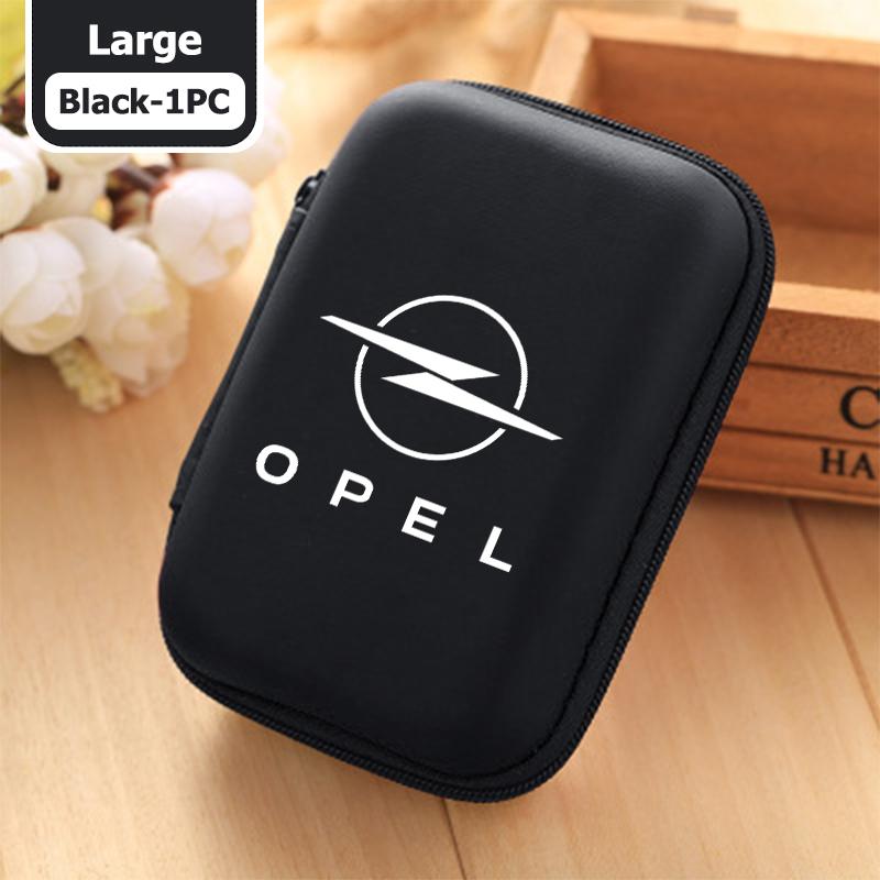 Car Logo EVA Headset Data Cable Holder Headphone Carry Bag For Opel Astra G H J K F Corsa D Zafira B Insignia Mokka Regal