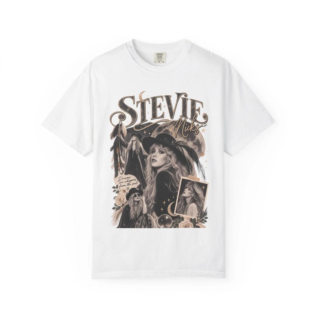 Stevie Nicks Vintage washed Rock Singer portrait T-Shirt | Retro Band Tee