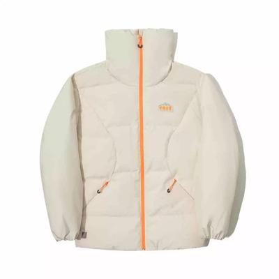 Li Ning Базовая серия Повседневная теплая куртка-пуховик с воротником-стойкой Женская верхняя одежда Овсяно-серый AYMU548-2