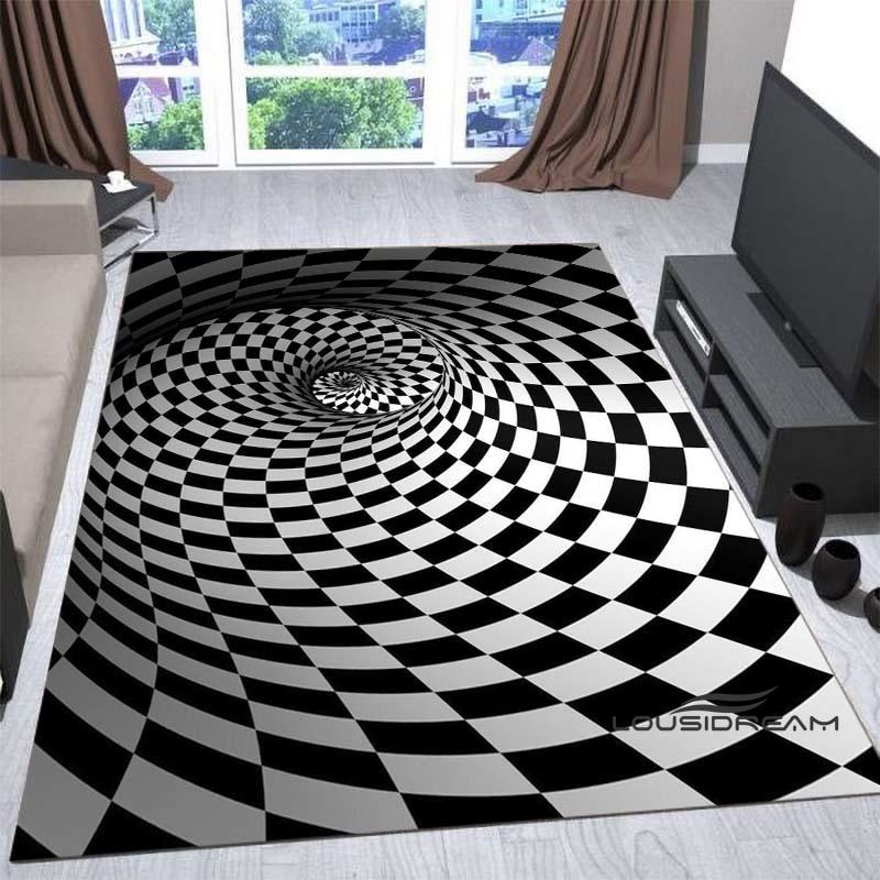 New3D Vortex Illusion Rug for Living Room, Home Decor, Sofa Table Large Area Rugs, Bedside Foot Mat Bedroom, Non-Slip Doormat