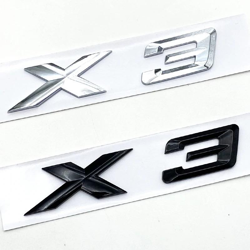 3D ABS Black Chrome Car Letters Rear Trunk Badge X3 Logo For BMW X3 F25 Sticker Emblem X3 E83 F25 G01 Lettering Accessories ia2