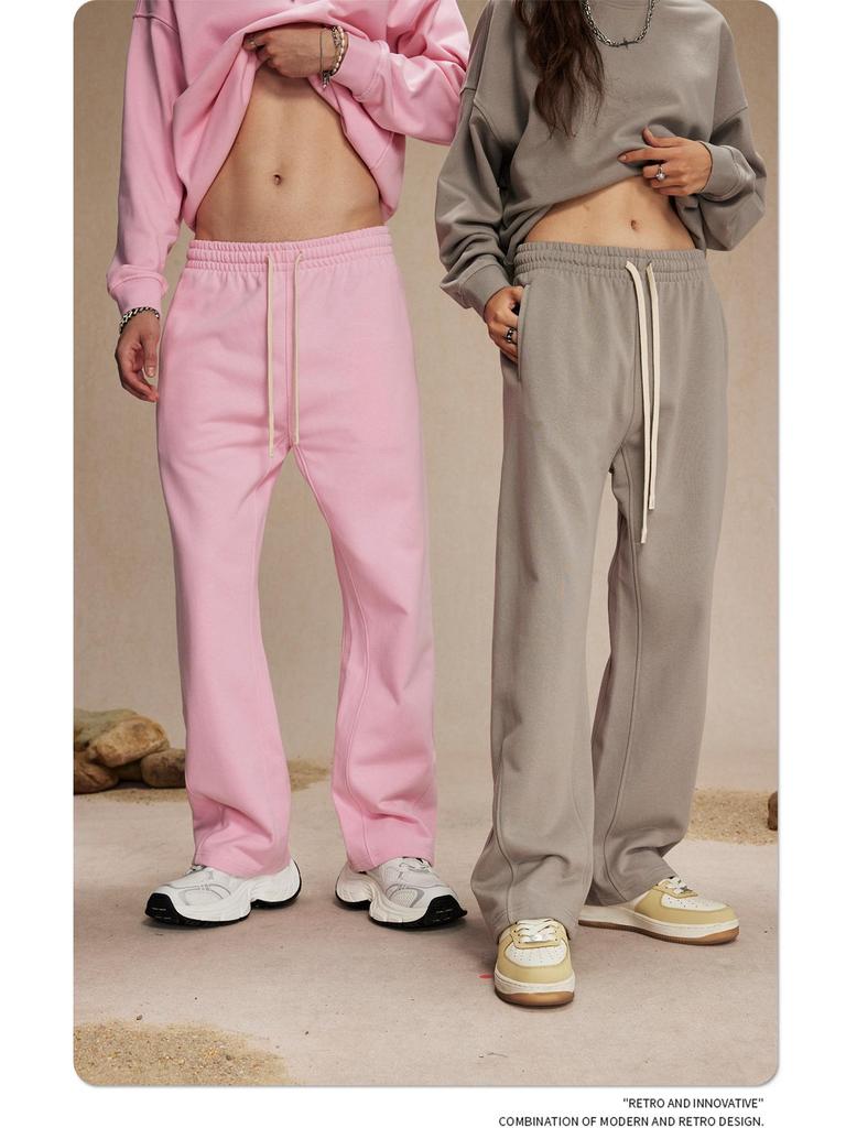 Men's Trendy Autumn 2024 Terry Micro-Flared Casual Sweatpants - 430g