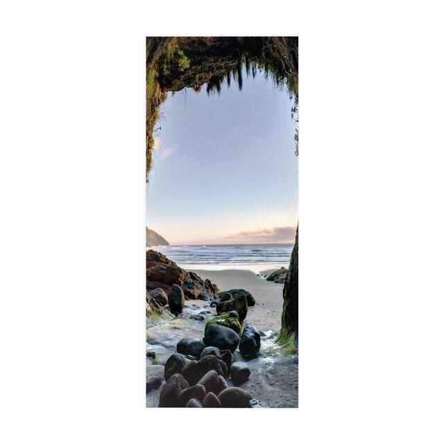 Дверные наклейки визуальное пространство пляжный коридор искусство водонепроницаемые обои гостиная спальня дверные обои ПВХ самоклеящиеся наклейки