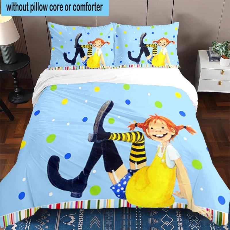 3PCS Pi-ppi And Horse Friendship 3pcs Bedding,Including 3PCS Duvet Cover And 2pcs Pillowcases Perfect for Christmas,Ideal for Bedroom, Dormitory