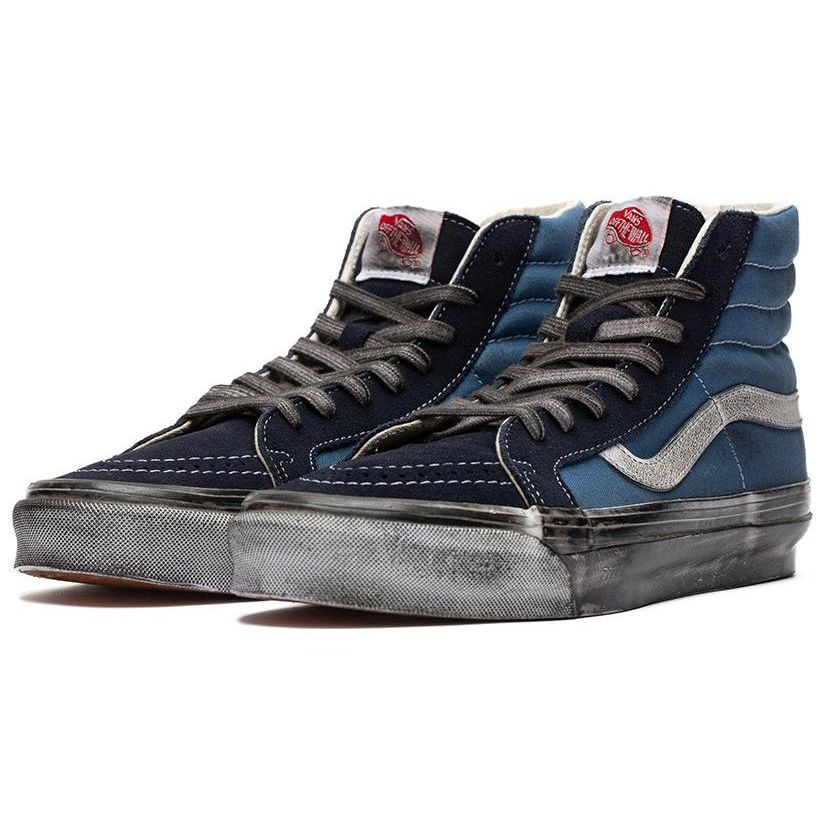 Vans OG Sk8-Hi LX Stressed - Темно-синие кроссовки унисекс Blue Stressed-Navy Stv-Navy VN0A4BVBNGJ