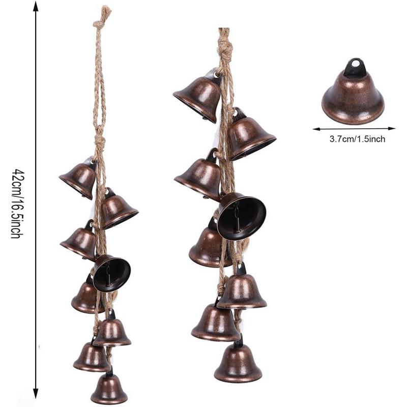Witch Bells For Protection Retro Decorative Bells Metal Wind Chimes Red Brown Witch Decor Vintage Bells For Homes Branches Doors