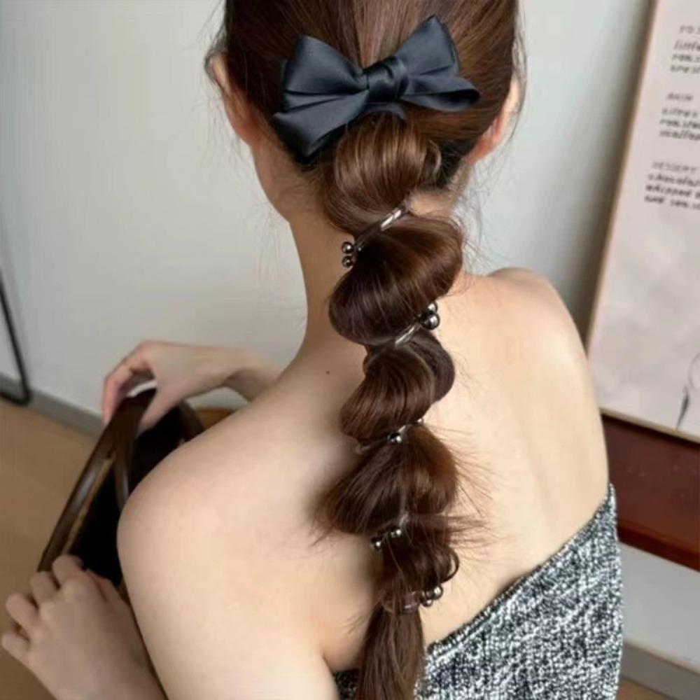 Sweet Bow knot Phone Line Hair Loop High Elastic Head Rope Ponytail Fashion Hair Bands  Woman