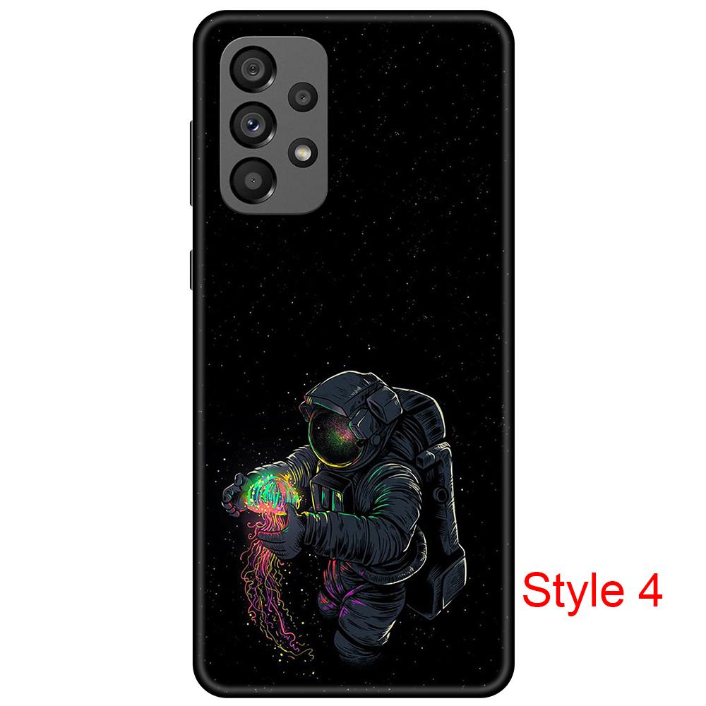 Модный черный мягкий чехол, совместимый с Samsung Galaxy A73, гибкий противоударный бампер из ТПУ с розовым цветком, черный чехол для Galaxy A73